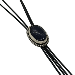 Blue Goldstone Bolo Tie