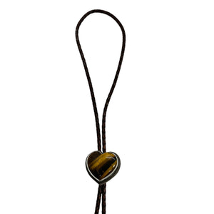 Tiger Eye Heart Shape Bolo Tie