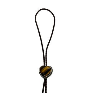 Tiger Eye Heart Shape Bolo Tie