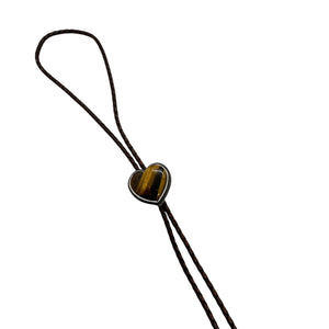 Tiger Eye Heart Shape Bolo Tie