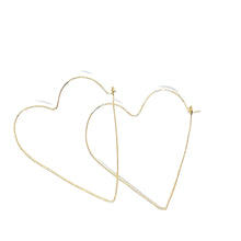 Load image into Gallery viewer, Golden Heart Hoops - Handmade 14K Gold Filled Heart Shaped Hoop Earrings | Elegant Artisan Jewelry
