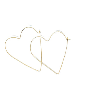 Golden Heart Hoops - Handmade 14K Gold Filled Heart Shaped Hoop Earrings | Elegant Artisan Jewelry