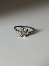 Load image into Gallery viewer, Maple Leaf Stacking Ring. Sterling silver stacker jewelry mix and match. Fall leaves leaf foliage nature natural hippie jewelry.
