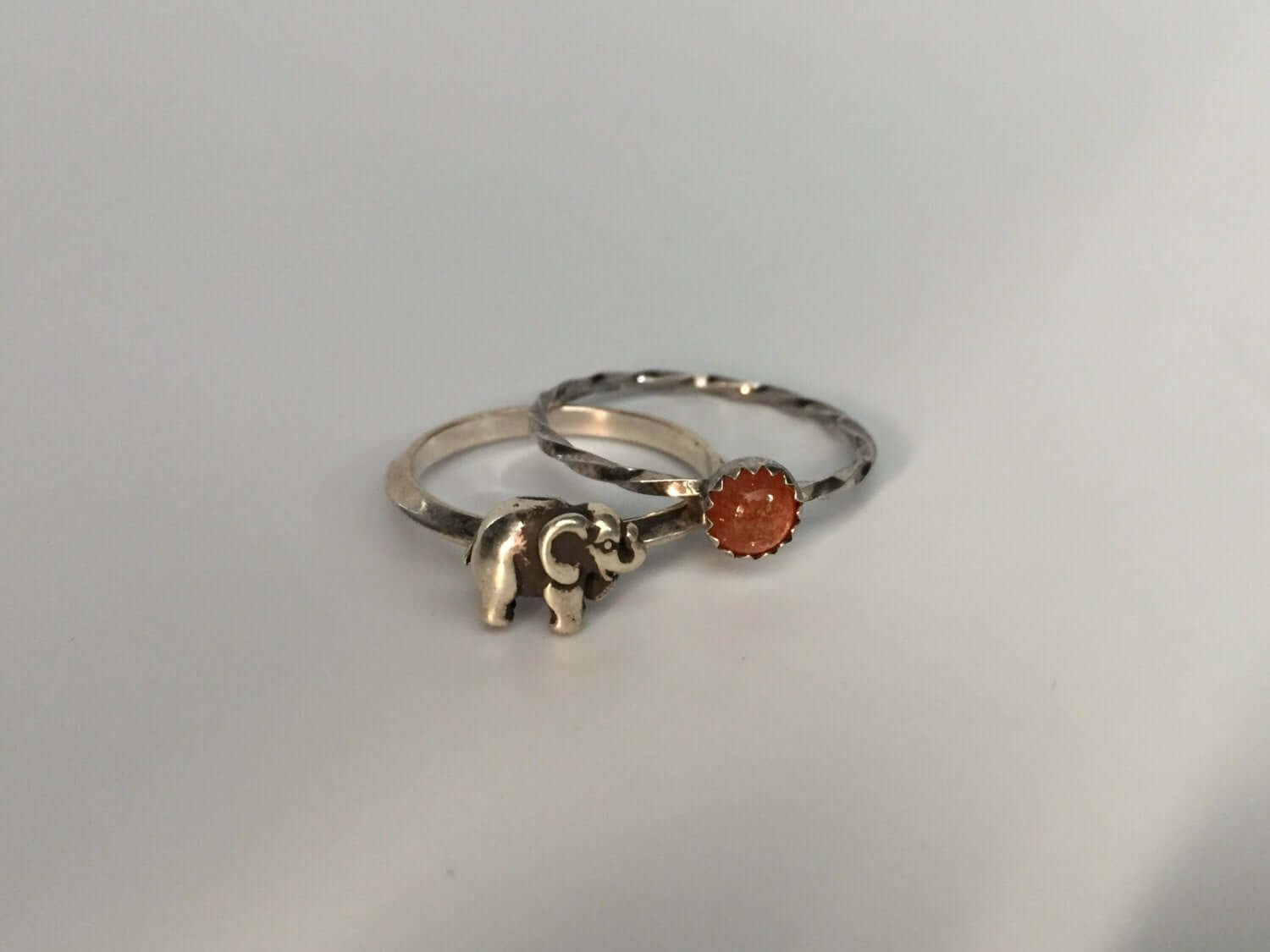Sterling Elephant Ring Mix Match Luck Charm