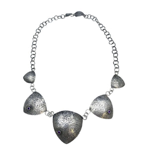 Amethyst sterling Silver "Believe" Necklace