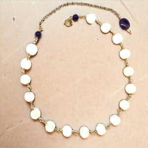 Golden Labradorite Shell Bead Necklace