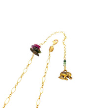Load image into Gallery viewer, Mystical Labradorite Gold-Filled Necklace with Elephant Charm
