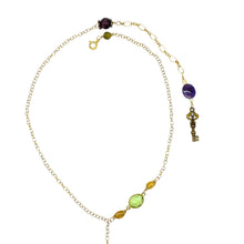Load image into Gallery viewer, Luxurious Labradorite &amp; Gold Quartz Asymmetrical Necklace
