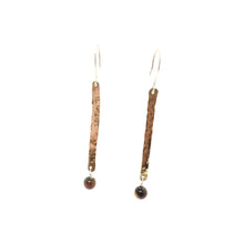 Load image into Gallery viewer, Tiger&#39;s eye mixed metal earrings

