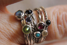 Load image into Gallery viewer, Set of 3 Textured Band Stackable Rings Mix and Match Sterling Silver
