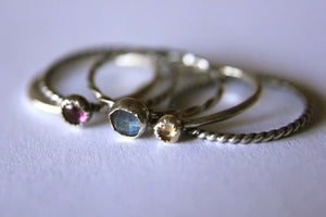 Glendale Jewelry Workshop – Private Group Class: Sterling Silver Stackable Rings & Gemstone Ring