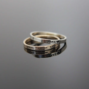 One Solid 14k Rose Gold Custom Hand Stamped Tiny Band Ring. Pink Gold Red Gold Ring. Knuckle size available.