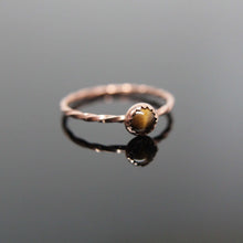 Load image into Gallery viewer, 5 Copper Gemstone Rings. Set of Stackable Gemstone Rings Copper.
