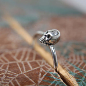 Dainty little skull stacking ring. Sterling silver skull ring. Sterling silver skull stacking ring.