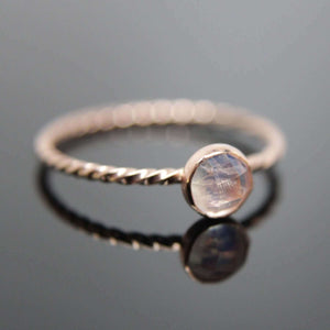 Choose your Gemstone. Single 14k rose gold stacking ring. Rose gold gemstone ring stacking ring. Dainty gemstone ring.