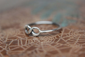 To Infinity Stacking Ring. Sterling silver infinity ring. Delicate dainty infinity symbol ring for your love.