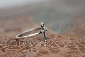 Ankh Key of Life Stacking Ring. Sterling silver Egyptian Ankh ring.