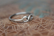 Load image into Gallery viewer, To Infinity Stacking Ring. Sterling silver infinity ring. Delicate dainty infinity symbol ring for your love.
