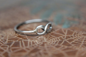 To Infinity Stacking Ring. Sterling silver infinity ring. Delicate dainty infinity symbol ring for your love.