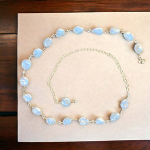 Ethereal Harmony: Handcrafted Labradorite and Pearl Gold-Filled Necklace