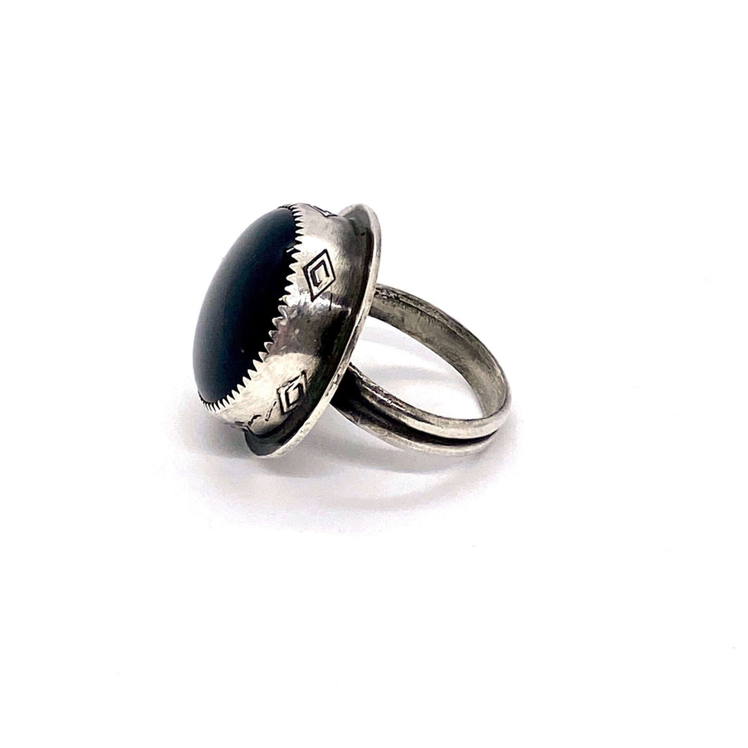 Onyx Sterling Silver Ring 