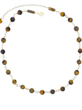 Load image into Gallery viewer, Golden Tiger Eye Wire Wrap Necklace: Handcrafted Statement Jewelry
