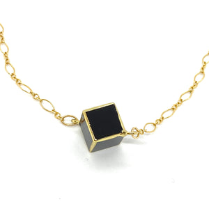 Onyx cube Necklace