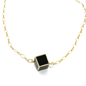 Onyx cube Necklace
