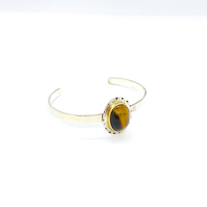 Tiger's eye gold and silver cuff