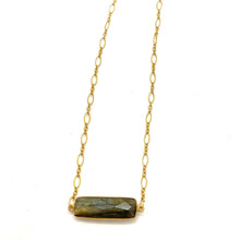 Load image into Gallery viewer, Mystical Labradorite Gold-Filled Necklace with Elephant Charm
