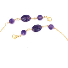 Load image into Gallery viewer, Hang in there! Amethyst Gold Filled 3 in 1 mask chain/necklace/eyeglass holder
