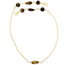 Load image into Gallery viewer, Hang in there! Tiger&#39;s Eye Gold Filled 3 in 1 mask chain/necklace/eyeglass holder
