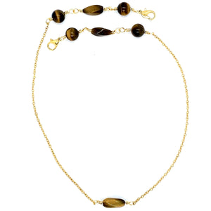 Hang in there! Tiger's Eye Gold Filled 3 in 1 mask chain/necklace/eyeglass holder