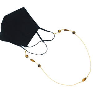 Hang in there! Tiger's Eye Gold Filled 3 in 1 mask chain/necklace/eyeglass holder
