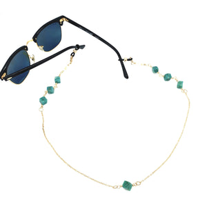 Hang in there! Amazonite Gold Filled 3 in 1 mask chain/necklace/eyeglass