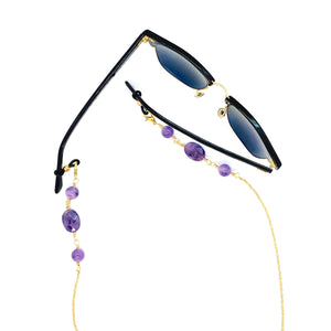 Hang in there! Amethyst Gold Filled 3 in 1 mask chain/necklace/eyeglass holder